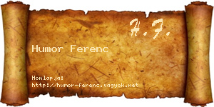 Humor Ferenc névjegykártya